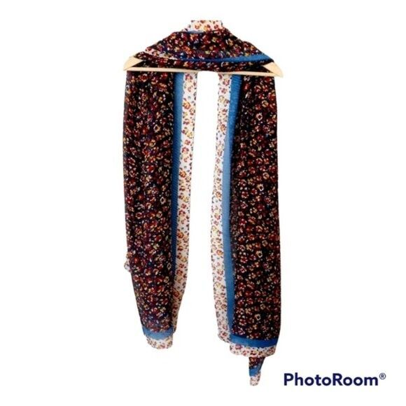 CEJON Beautiful Flowy Floral Multi color Accordion Pleated Scarf Head Wrap S… - Picture 3 of 7